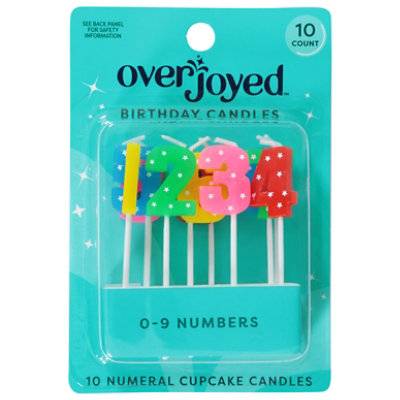 Overjoyed Numeral Cupcake Birthday Candles