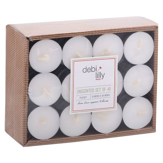 Debi Lilly Design 1.5" X 0.65" Unscented Tealight Candles (48 tealights)