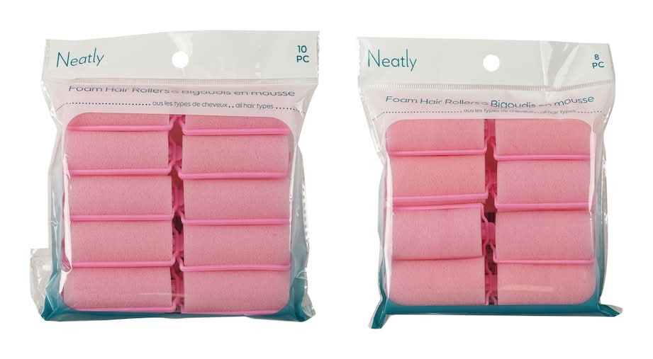 Foam Hair Rollers, Assorted, Pink (2 ct)