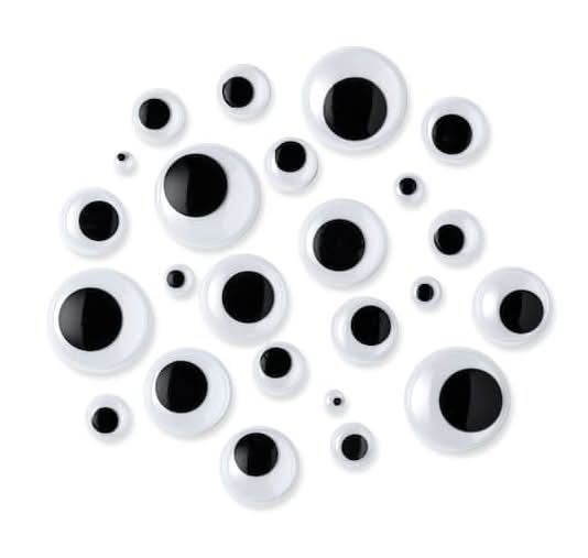 Creatology Wiggle Eyes, Assorted, White-Black (102 ct)