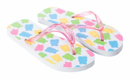 Juniors Printed Flip Flops Large Gummy Bear