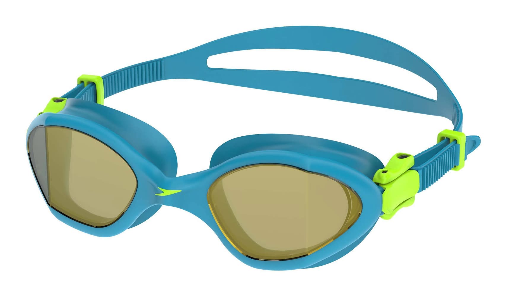 Speedo Junior Amp Mirrored Swim Goggles, Blue-Green