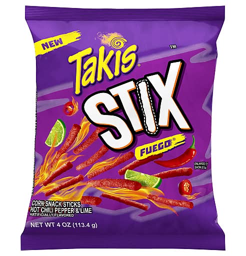 Barcel Stix Fuego Hot Chili Pepper and Lime Corn Snacks