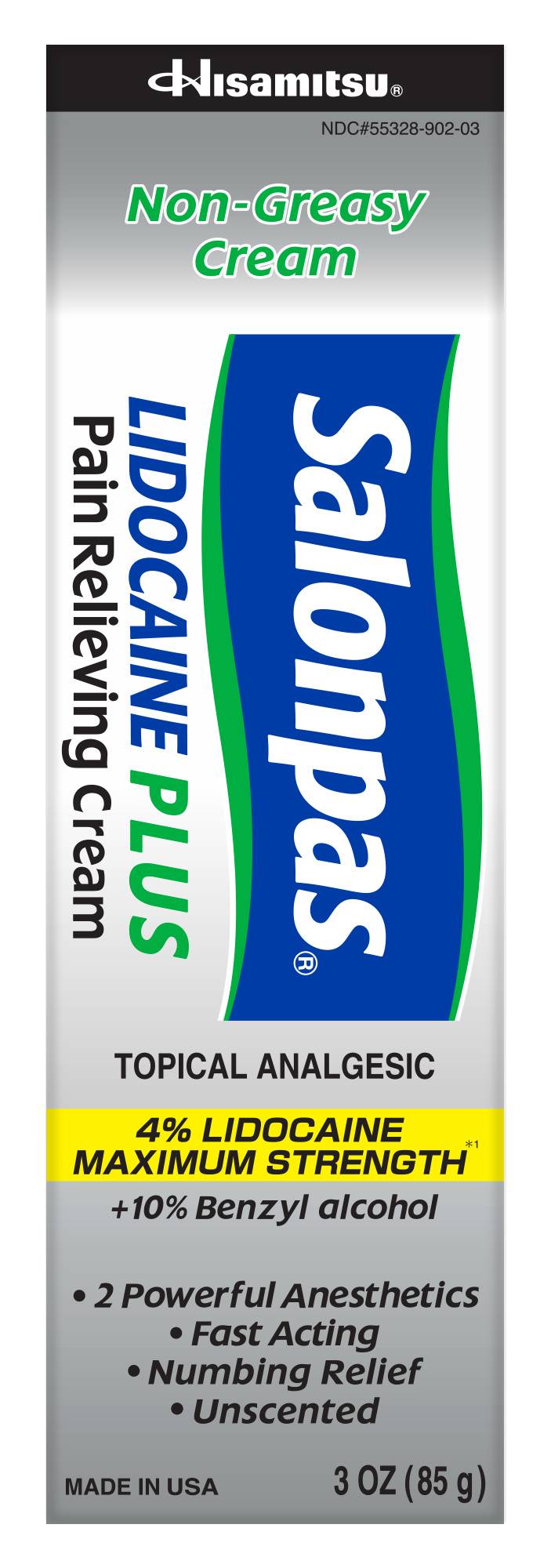 Salonpas Lidocaine Plus Pain Relieving Cream (3 oz)