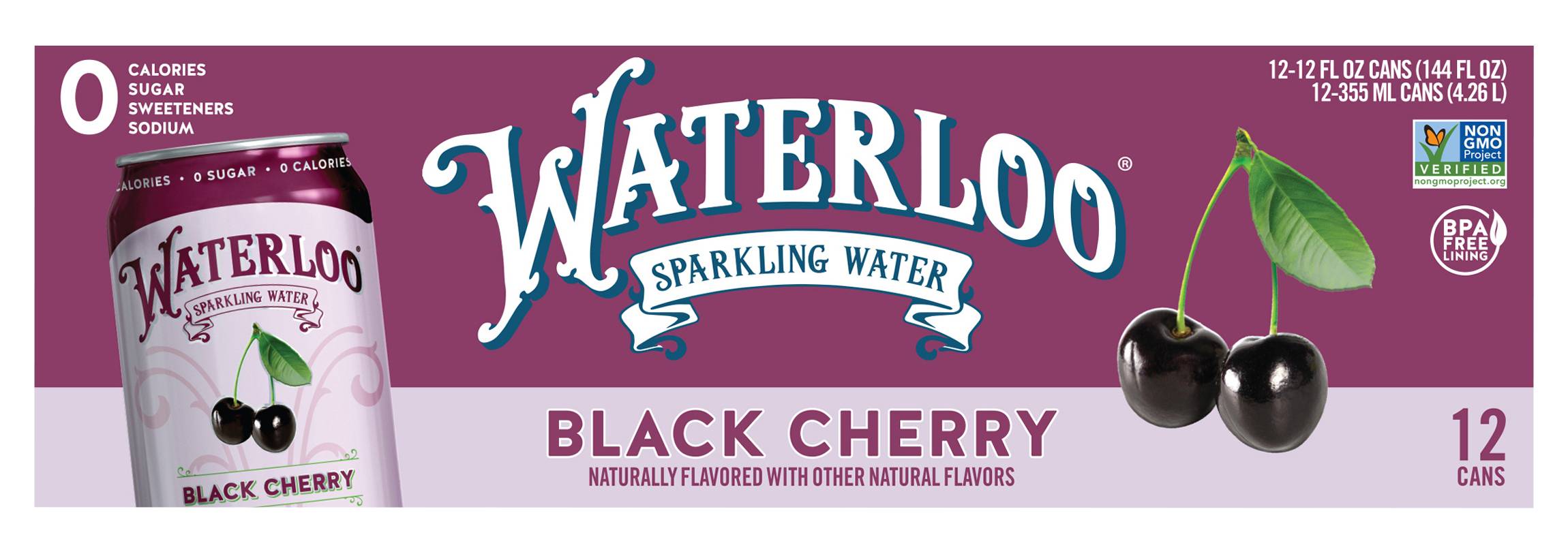 Waterloo Black Cherry Sparkling Water (12 x 12 fl oz)