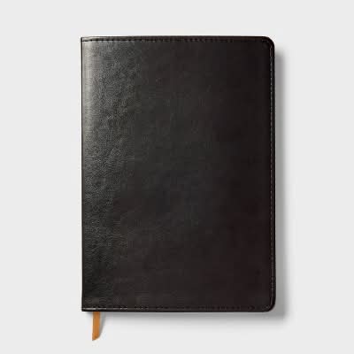 up&up Leatherette Ruled Journal, 10x7 in, Black