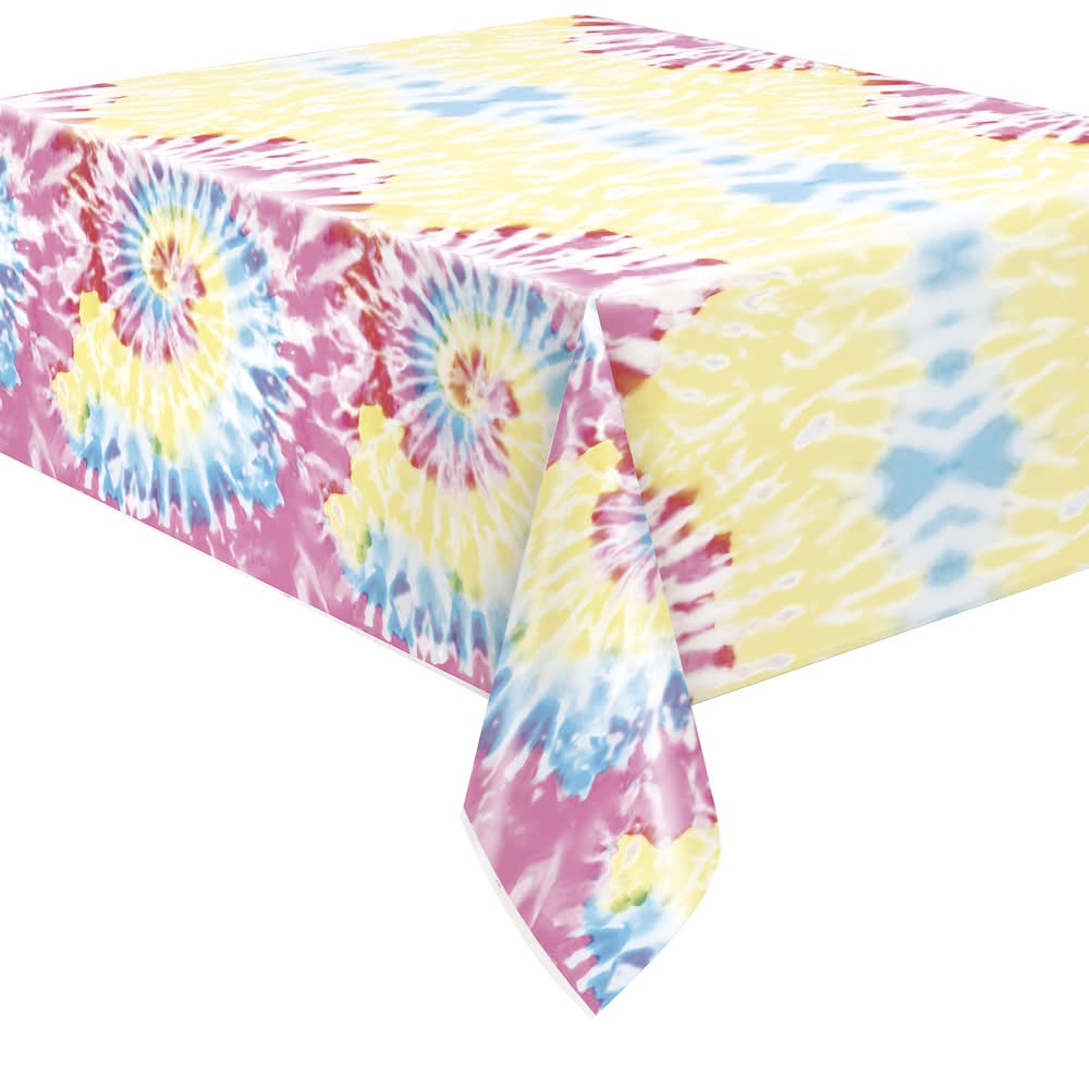 Plastic Table Cover 54in x 84in - Tie Dye
