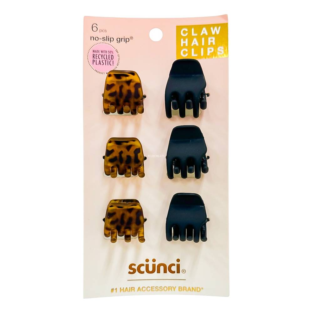 Scunci No Slip Grip Jaw Clips (6 ct)