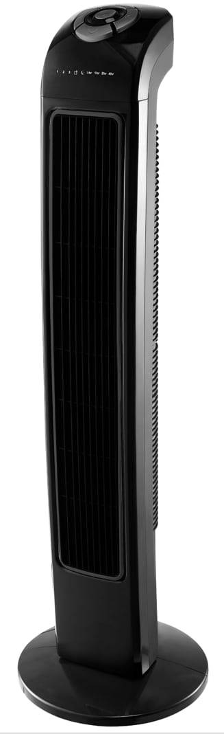 Utilitech Speed Indoor Black Oscillating Tower Fan With Remote, Black