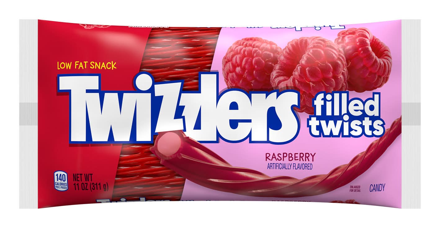 Twizzler's Filled Twists Chewy Candy Snack, Raspberry (11 oz)