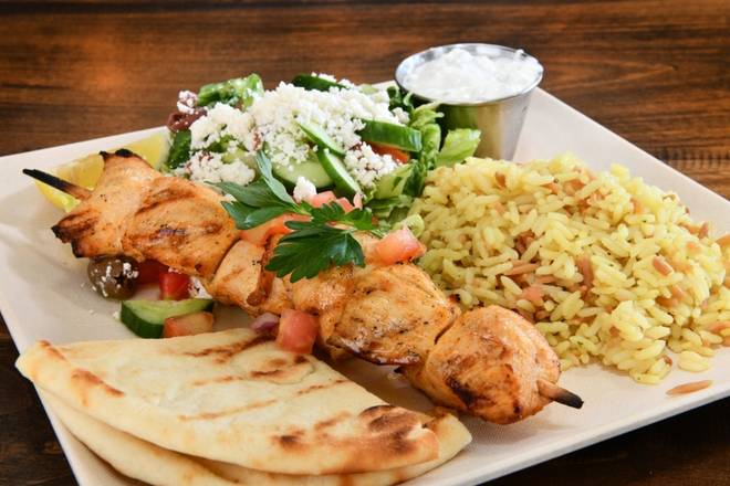 Order Kids Souvlaki Plate food online from The Great Greek store, Palm Beach Gardens on bringmethat.com