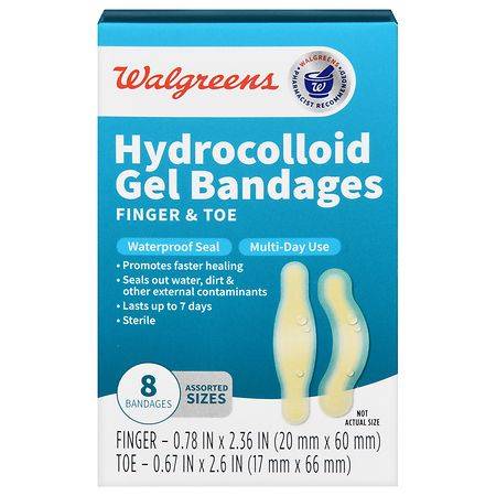 Walgreens Hydrocolloid Gel Bandages Finger & Toe (8 ct)
