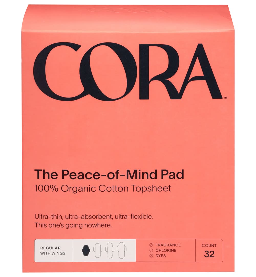 Cora The Peace Of Mind Pads With Wings, Regular (32 ct)