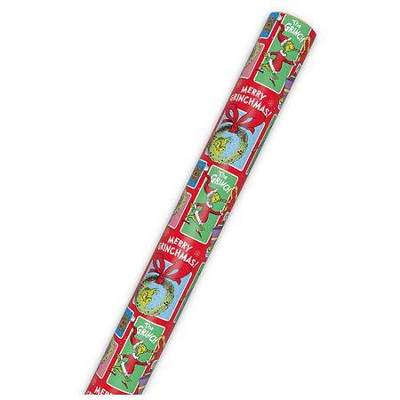 Hallmark Dr. Seuss's How the Grinch Stole Christmas! Grinch on Colored Squares Jumbo Wrapping Paper Roll