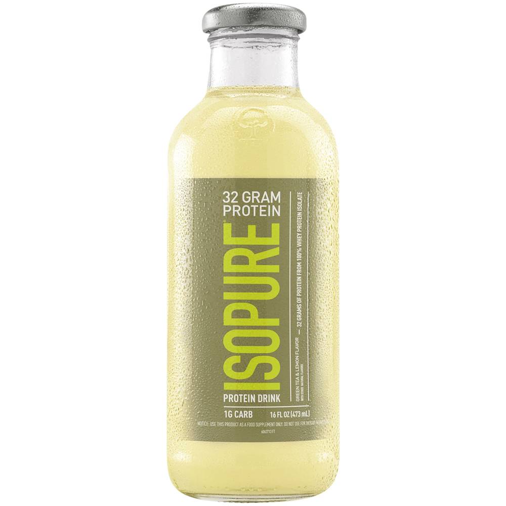 Isopure 100% Whey Protein Isolate Drink, Green Tea-Leamon (26 fl oz)