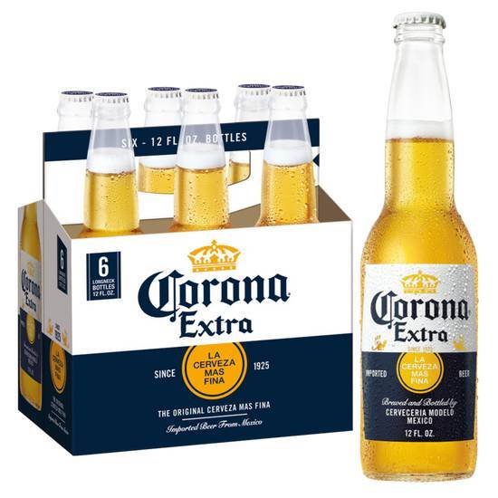 Corona Extra Btl Gl 6Pk 12 Fld oz (4.5% ABV)