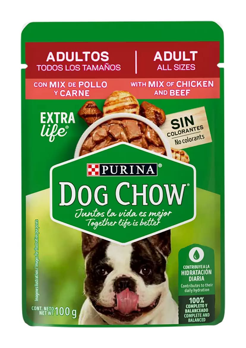 Dog Chow · Extra life alimento húmedo para perro, Adulto (40 x 100 g)