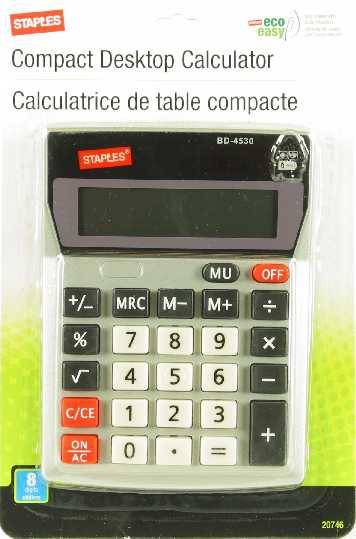 Staples Big-Number Desktop Calculator 8-digit