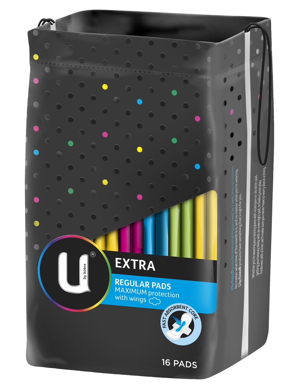 U by Kotex Regular Extra Pads with Wings 16pk