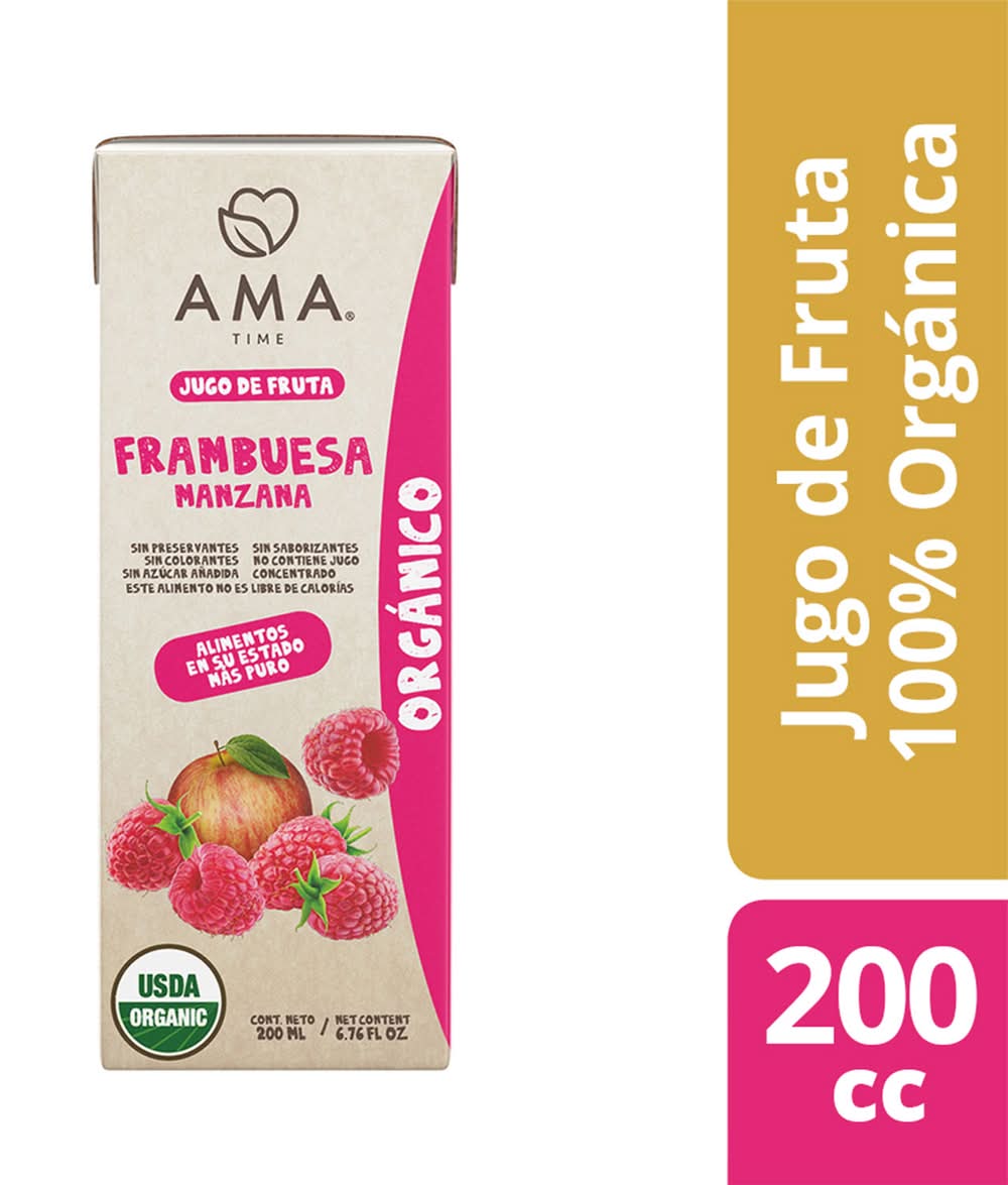 AMA · Jugo orgánico de manzana y frambuesa (200 ml)