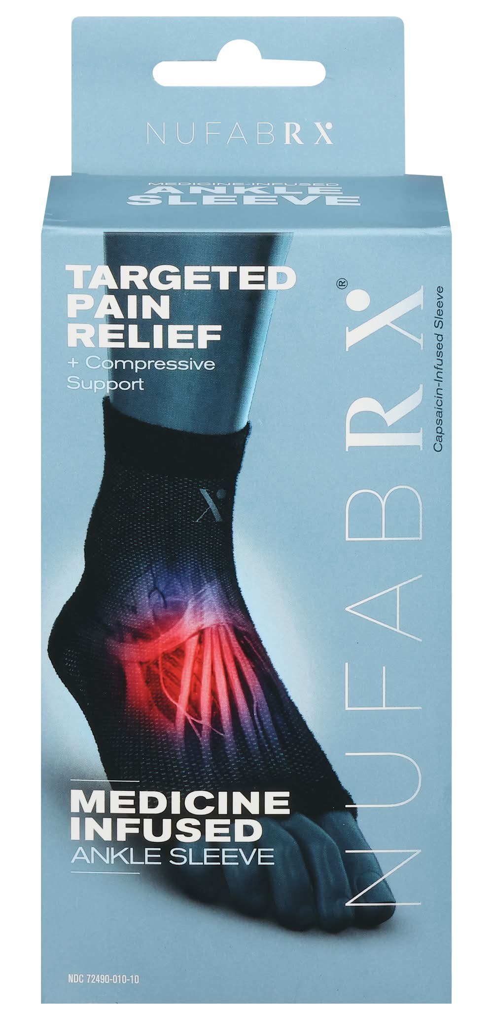 Nufabrx Grey Medicine + Compression Pain Relief Ankle Sleeve (37.43 lbs)