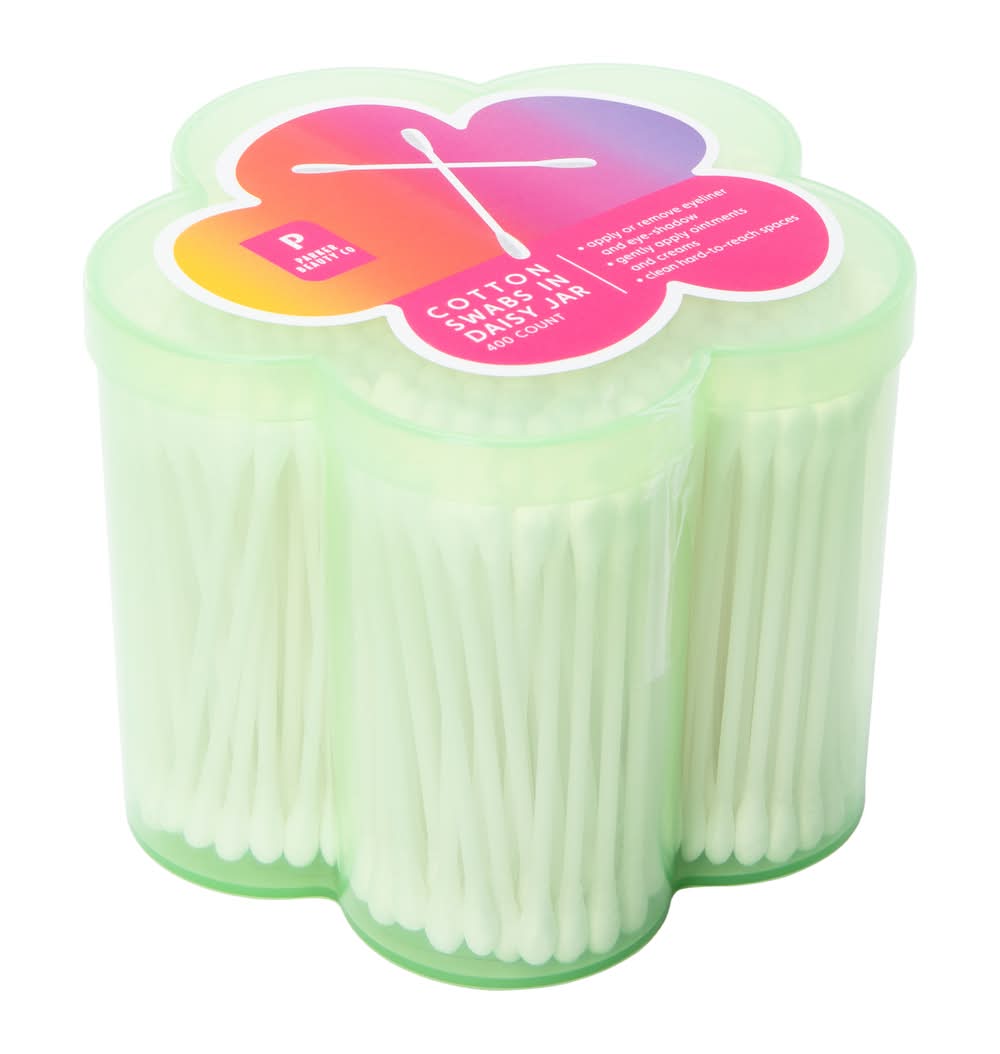 Novelty Cotton Swab Jar With Cotton Swabs 400-Count Flower