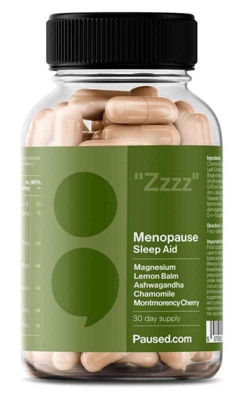 Paused.com Menopause Sleeping Aid Herbal Supplements Capsules (60 pack)