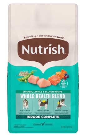 Nutrish Indoor Complete Chicken Lentils & Salmon Recipe Adult Dry Cat Food (3 lbs)