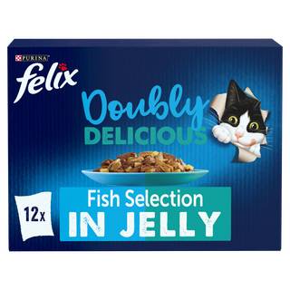 Felix As Good As It Looks Doubly Delicious Fish Selection In Jelly Wet Cat Food 12 X 100G