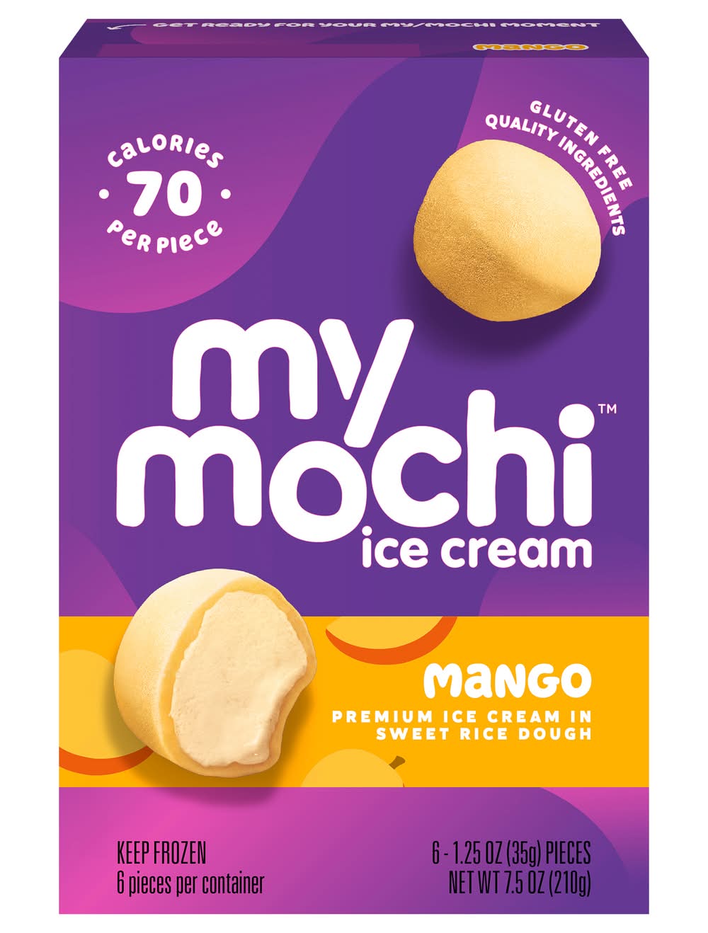mymochi Ice Cream Mango (7.5 oz, 6 ct)
