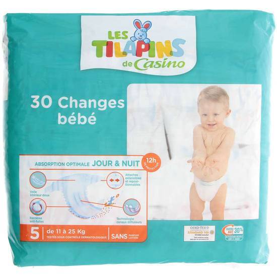 Les Tilapins Couche bébé - Change bébé - Taille 5 - Junior - 11 à 25kg x30