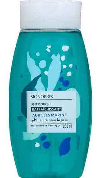 Monoprix - Gel douche rafraîchissant, sels marins (250ml)
