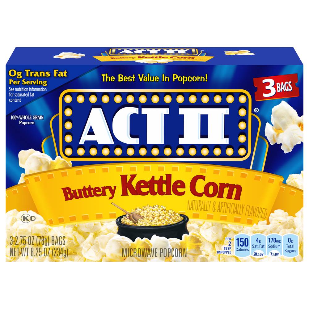 Act II Buttery Kettle Corn Microwave Popcorn (8.25 oz)