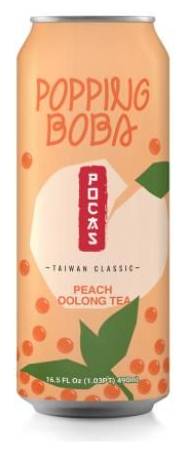 Pocas Popping Boba Oolong Tea, Peach (16.5 fl oz)