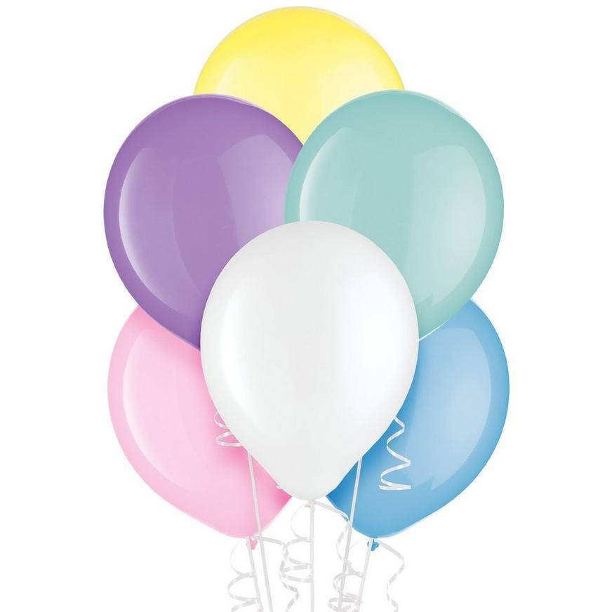 Uninflated 15ct, 12in, Assorted Pastel Pearl Balloons
