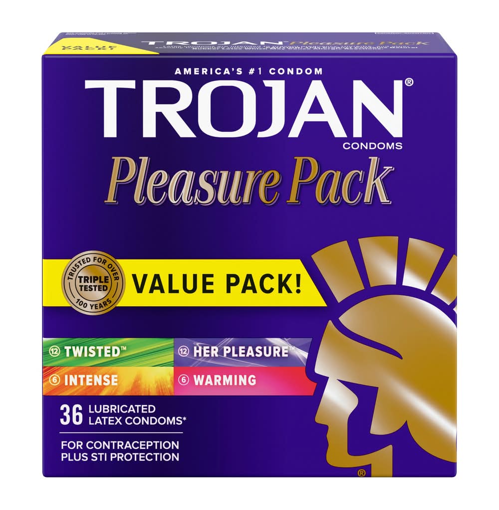 Trojan Pleasure Lubricated Latex Condoms Value pack (36 ct)