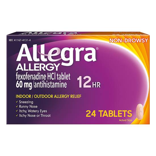 Allegra 12 Hour Non-Drowsy Allergy Antihistamine (24 ct)