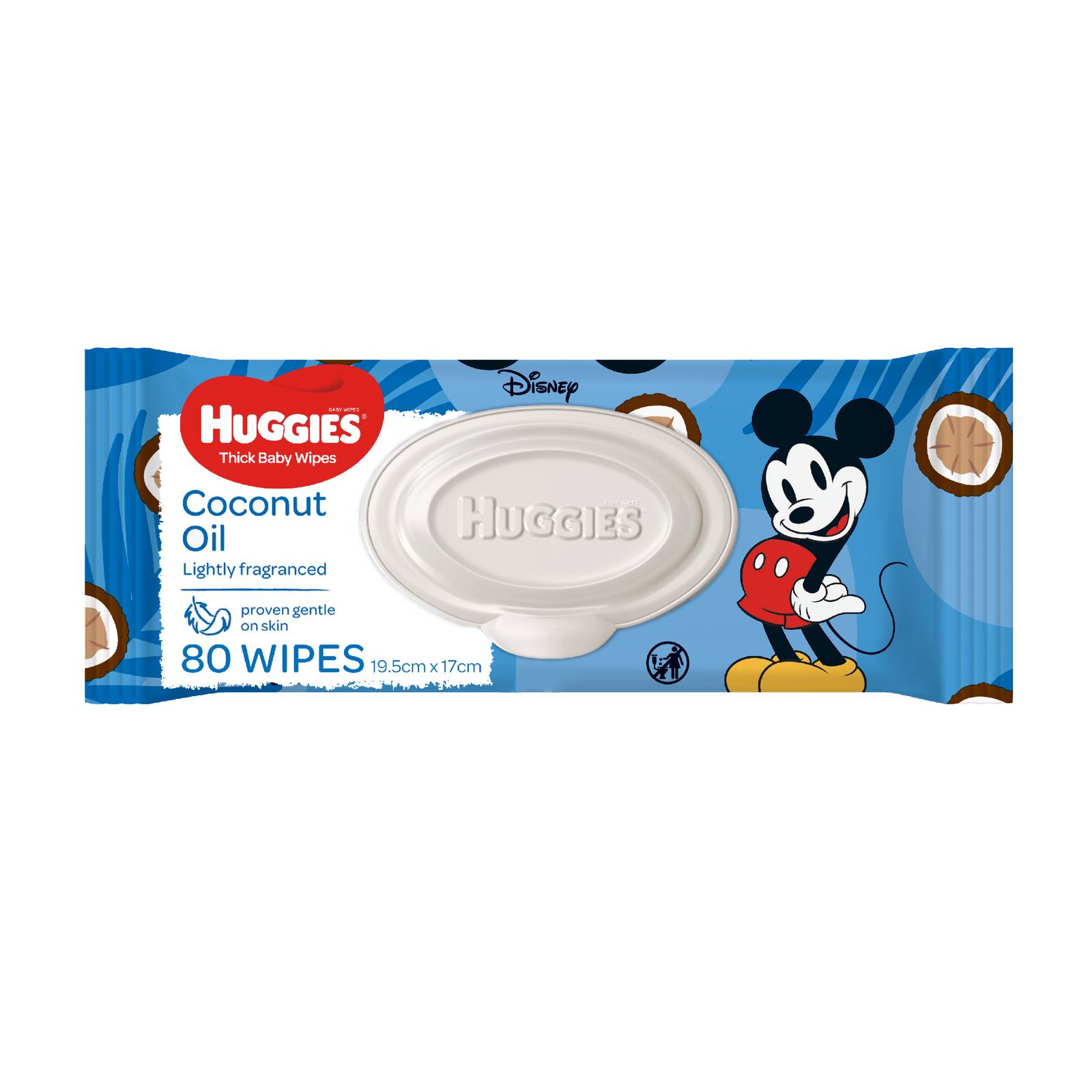 Huggies Baby Wipes Coconut Oil Lightly Fragranced 80 Wipes (19.5Cm x 17Cm) 