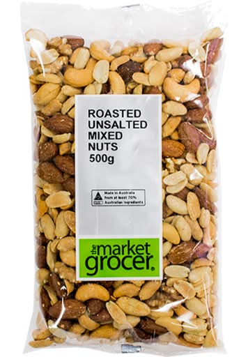 The Market Grocer Roasted Unsalted Mixed Nuts 500g