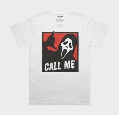 Men's Ghostface Call Me Short Sleeve Graphic T-Shirt - White S