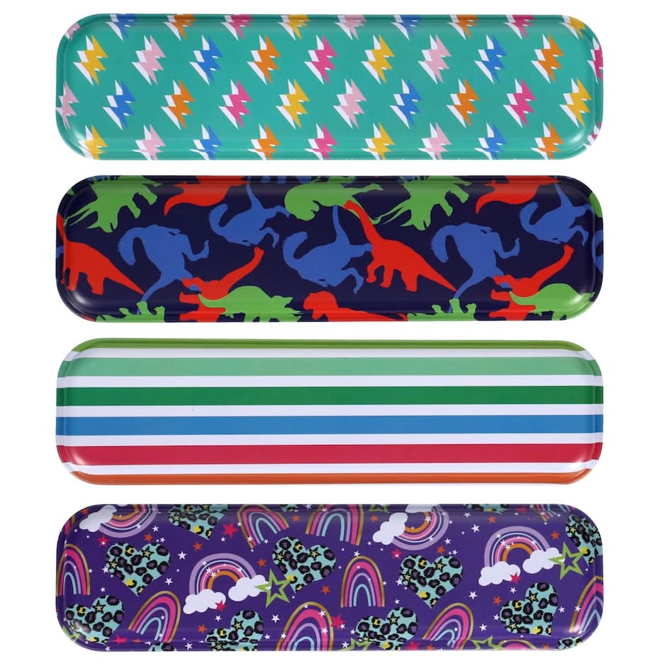 Colorful Tin Pencil Box, Assorted Patterns, 1-ct.
