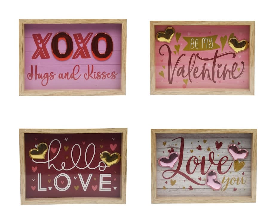 Valentine's Day Foil Hearts Tabletop Sign, 1-ct.