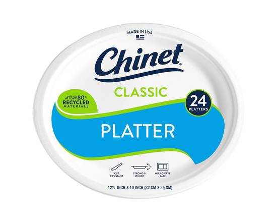 Chinet · 12.5  X 10  Classic White Eco-Friendly Platters (24 platters)