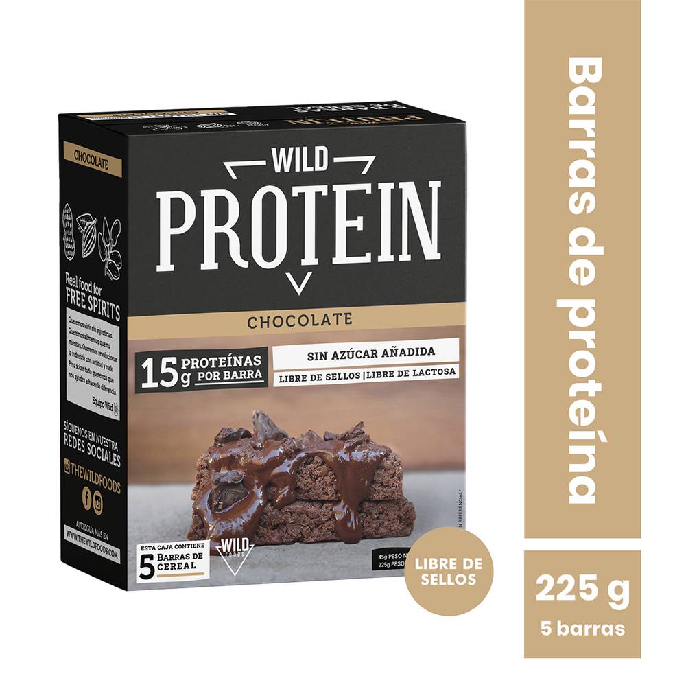 PACK WILD PROTEIN CHOCOLATE X5 X45g WILD PROTEIN