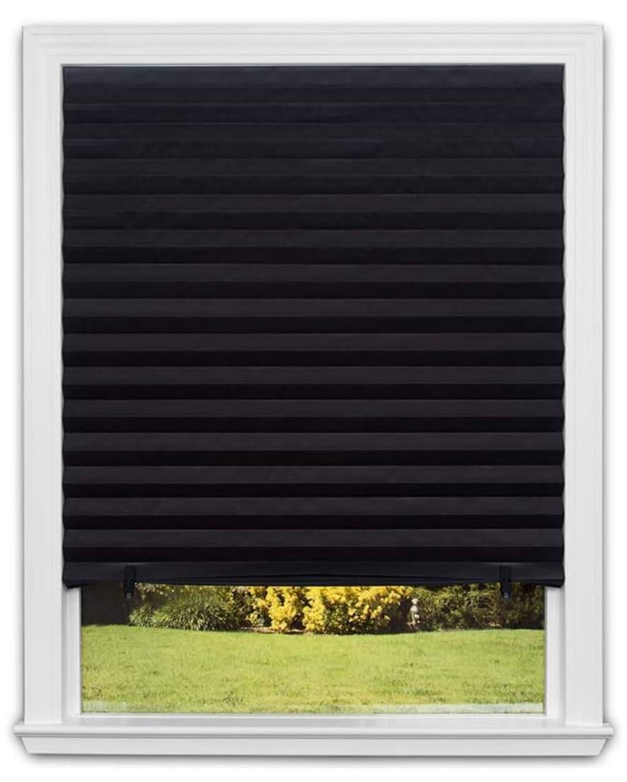 Redi Shade 48-in x 72-in Black Blackout Cordless Pleated Shade | 3153191