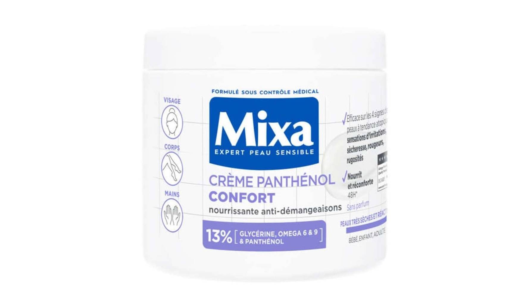 Mixa - Crème multi-usages panthénol confort