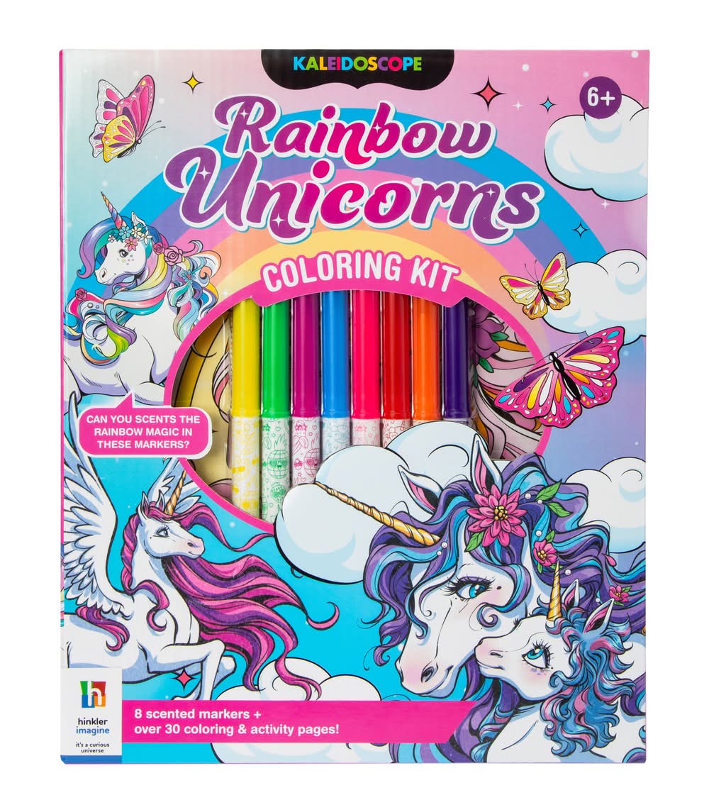 Kaleidoscope Coloring Book Kit - Rainbow Unicorns Rainbow Unicorns