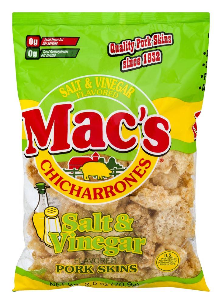 Mac's Salt & Vinegar Pork Skins Chicharrones (2.5 oz)