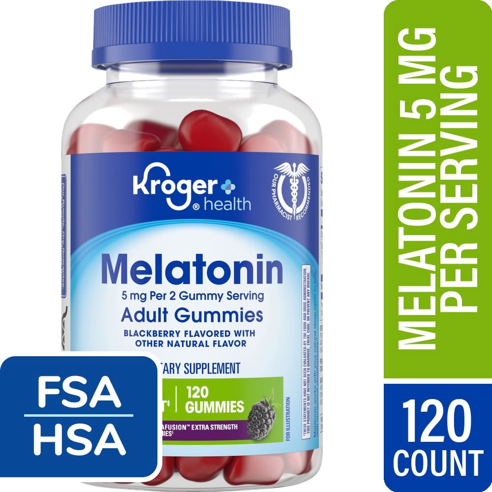 Kroger Melatonin Gummies 5mg, Blackberry, (120 ct)