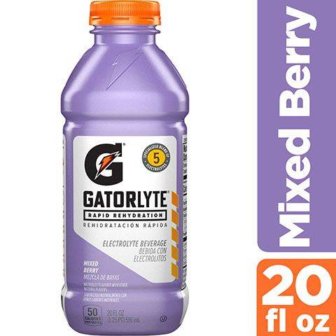 Gatorade Gatorlyte Rapid Rehydration Electrolyte Beverage Mixed Berry 20oz